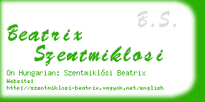 beatrix szentmiklosi business card